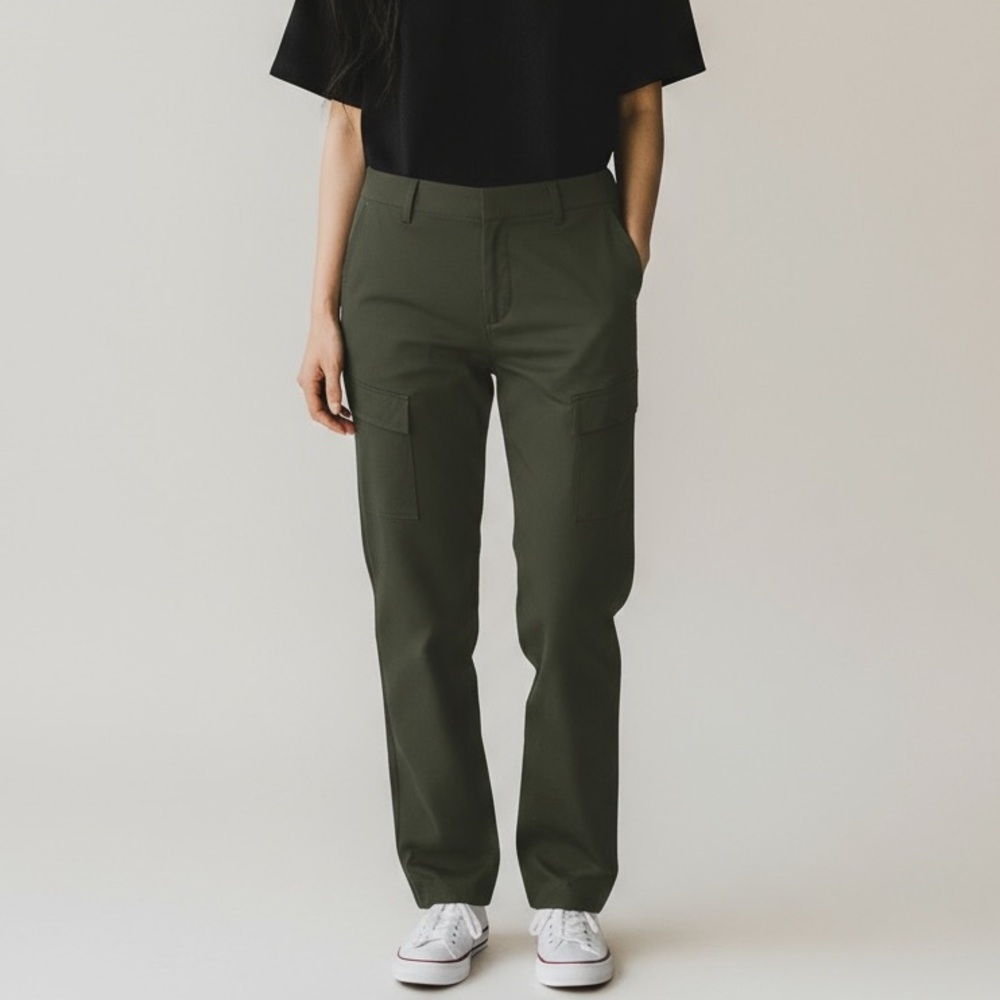 Athleta Olive Green Slim Cargo Style Pants Size 14T